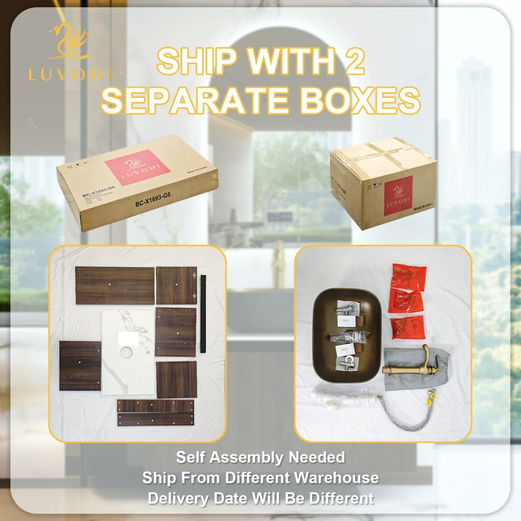 80/100/120CM Modern Floating Bathroom Vanity Sink Combo Wall Cabinet Set Ceramic Basin Stone Top Faucet and Flexible Hoses