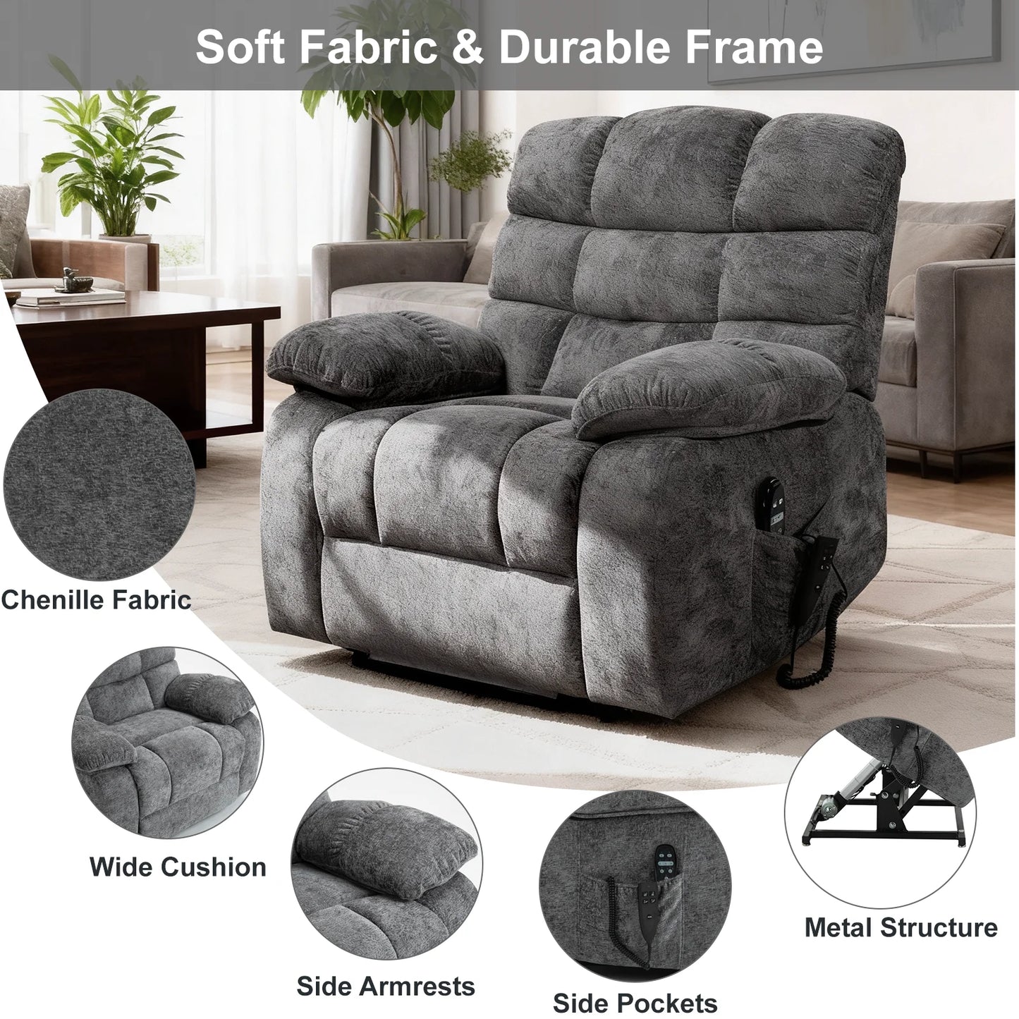 Redlife Power Lift Recliner Chair With Heat And Massage