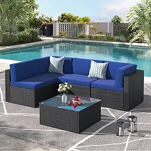 U-MAX 7 Piece Outdoor Patio Furniture Set Rattan Wicker