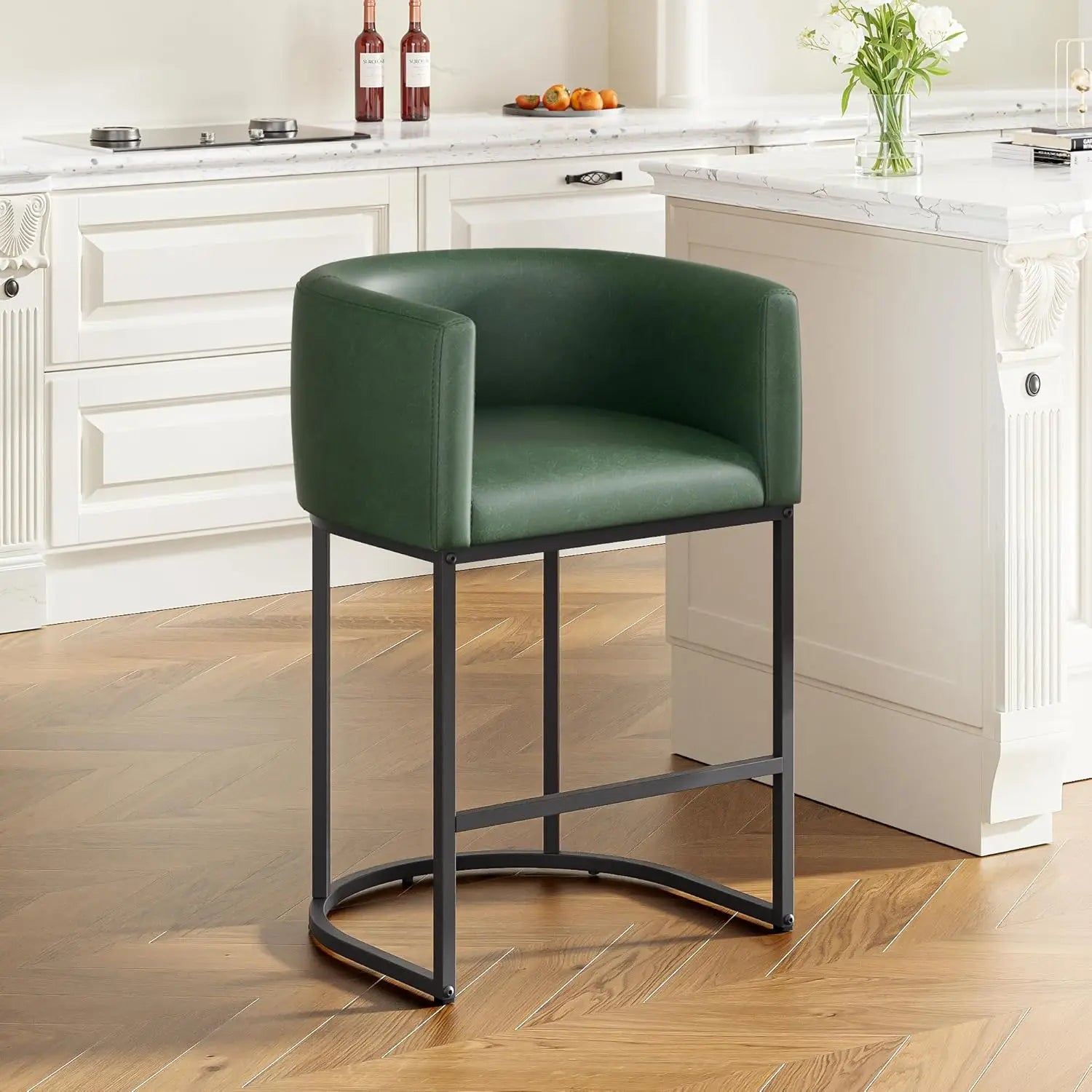 Tongyue Modern Barrel Counter Bar Stools Set Of Two