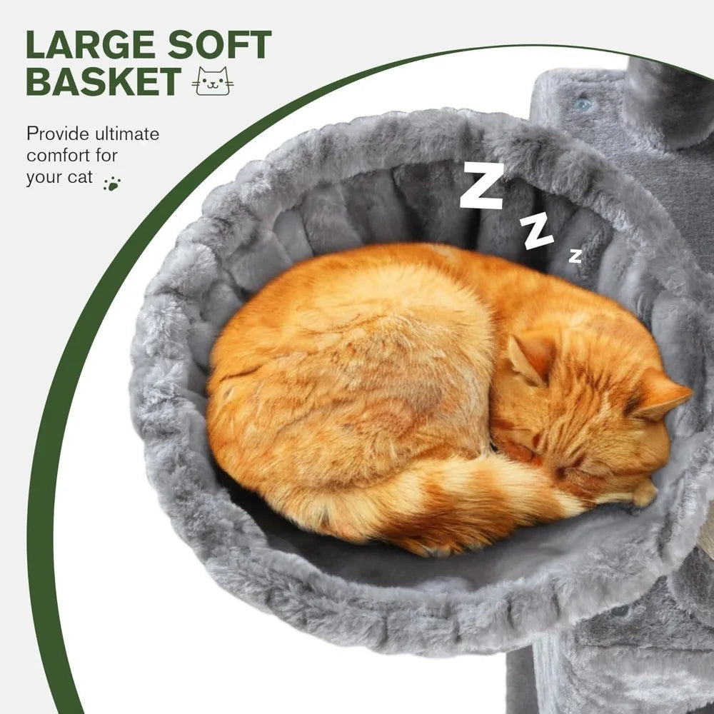 DAFIFY Three Tier Cat Tree With Sisal Posts And Hammock