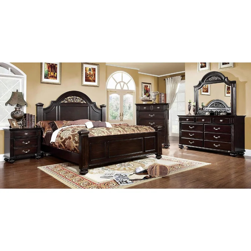 XMSJ Syracuse 6 Piece Traditional Solid Wood Bedroom Set