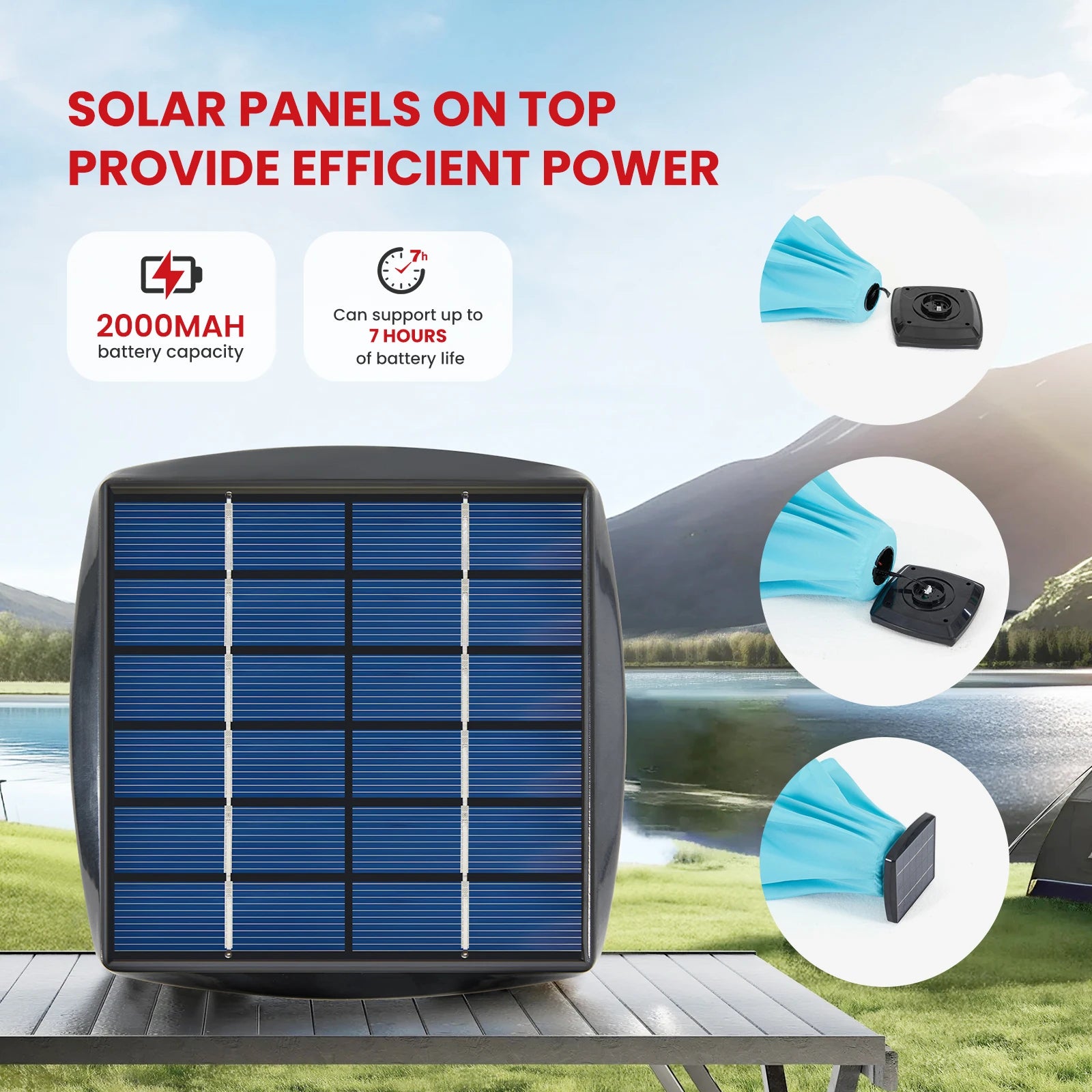 JHK 10ft Outdoor Solar Patio Umbrella With UV Resistant 32 LED Lights And Tilt