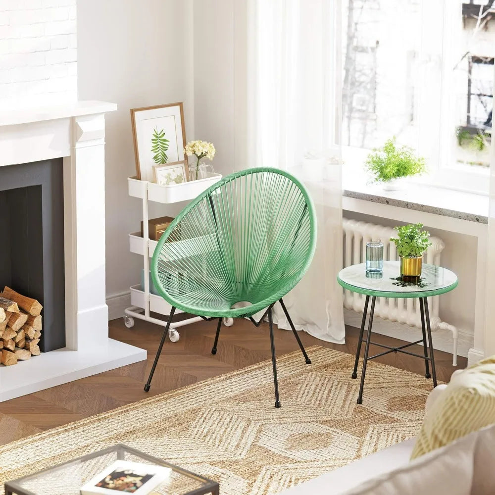 XMSJ Contemporary Outdoor Furniture Three Piece Acapulco Chairs Patio Table