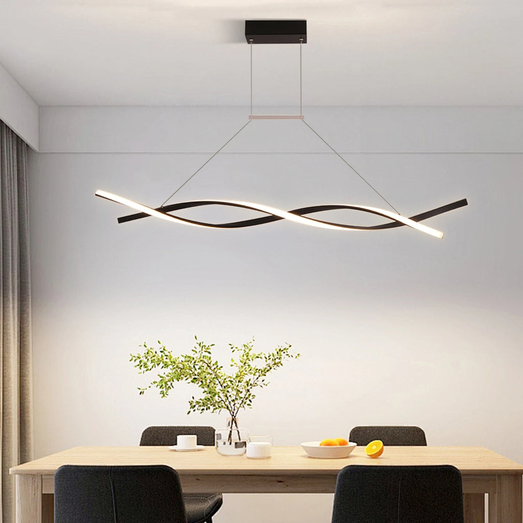 Modern Pendant Light With Remote For Bedrooms, 3 Lighting Modes