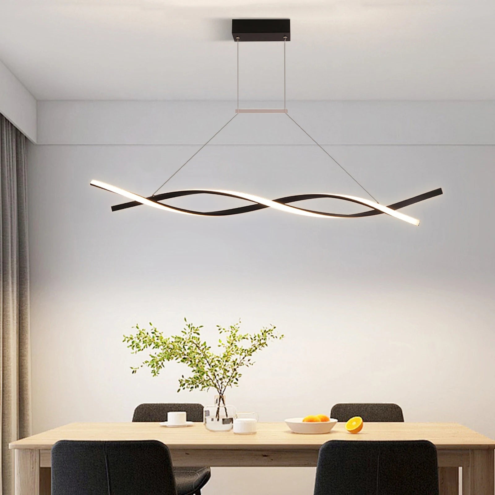 Modern Pendant Light With Remote For Bedrooms, 3 Lighting Modes