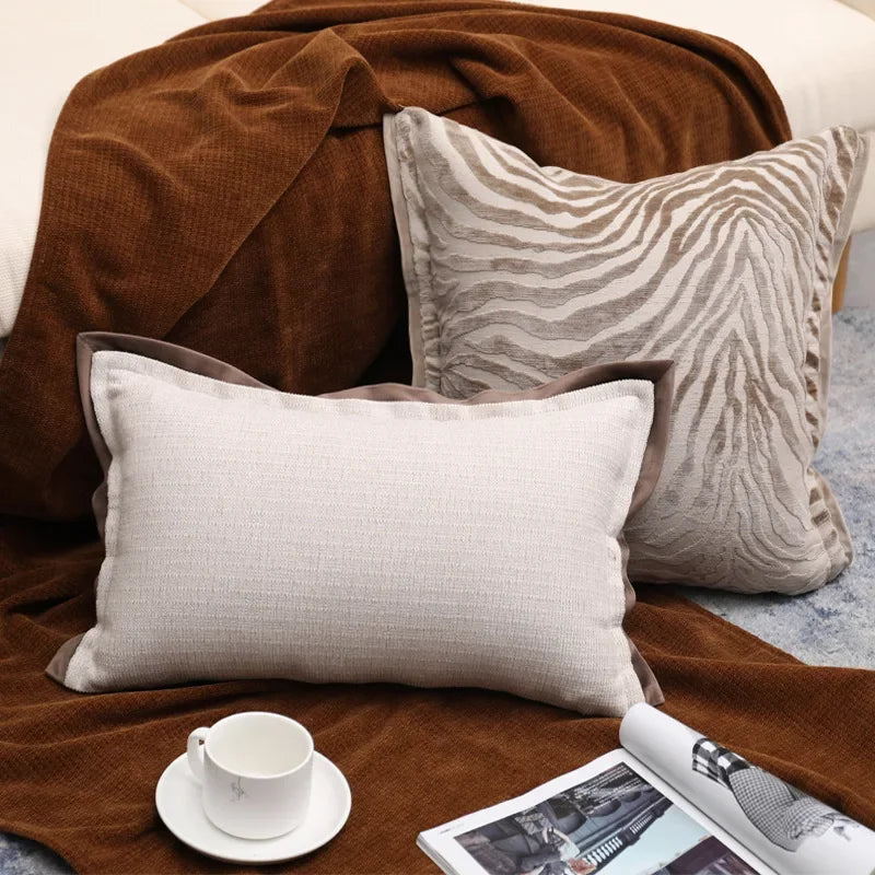 Nordic Style Zebra Print Cushion Cover  Living Room Sofa Pillowcase  Suitable for Home and Hotel Decoration 45x45cm