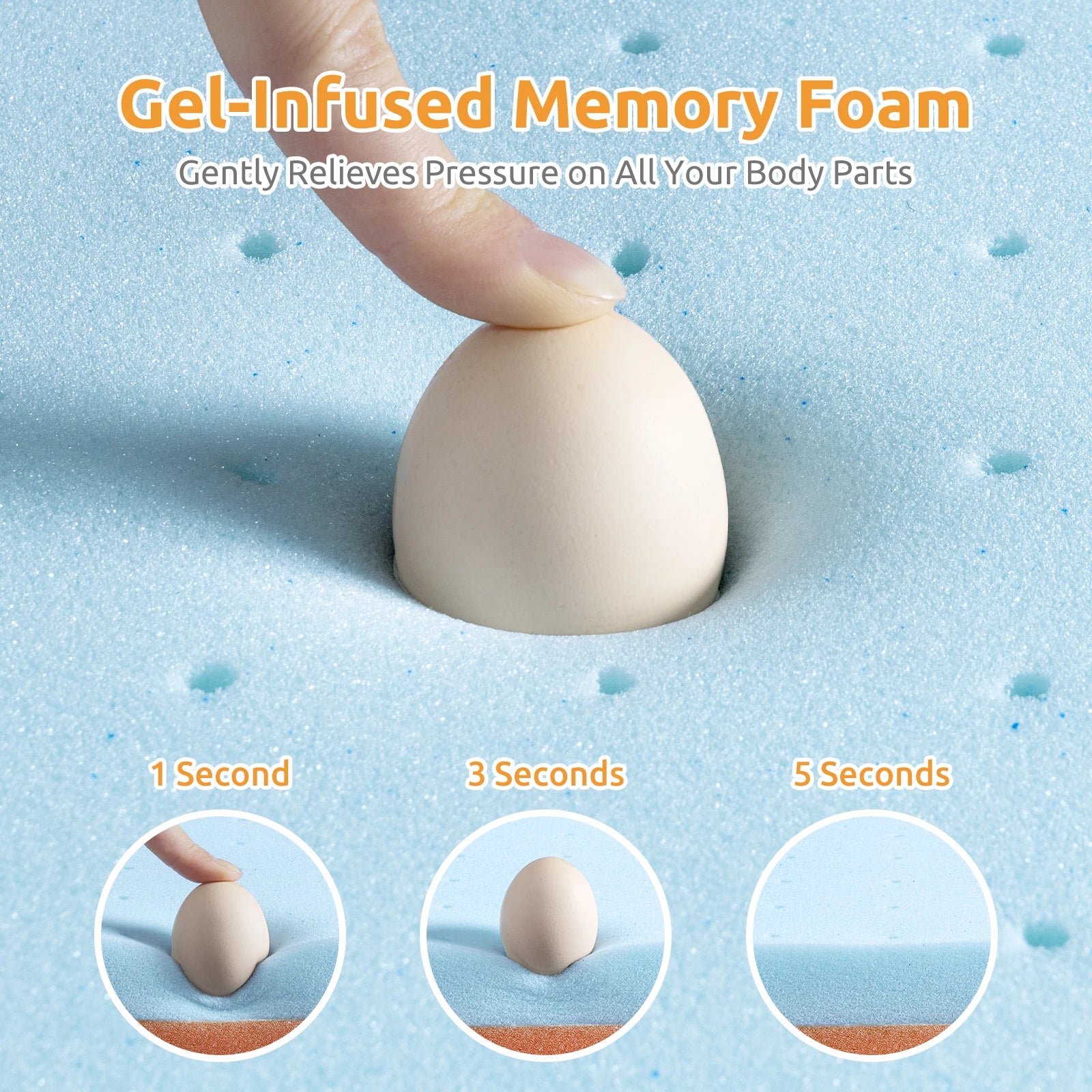 Maxzzz Cooling Gel Memory Foam Mattress Topper With Copper Foam