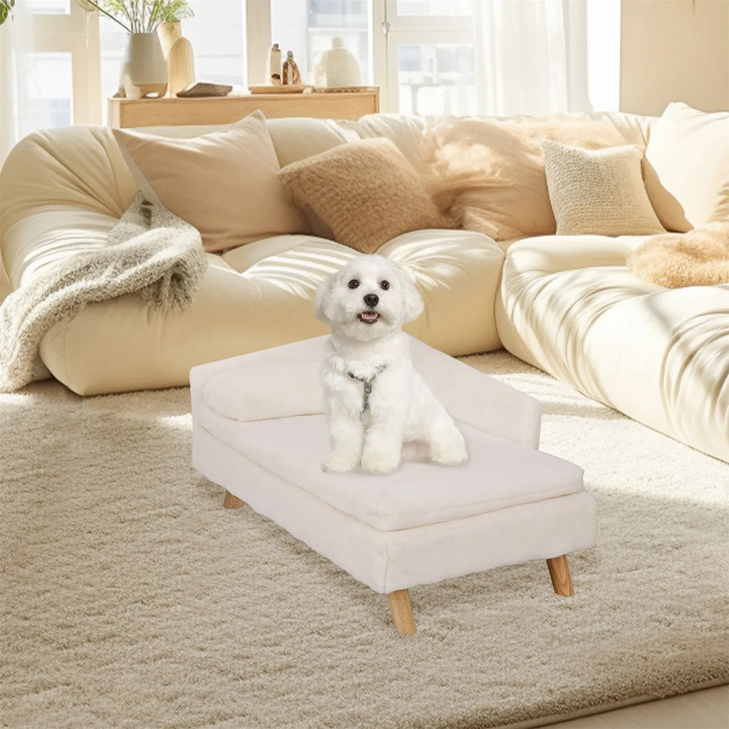 BINGOPAW Elevated Nordic Pet Bed With Wood Legs Waterproof Pad