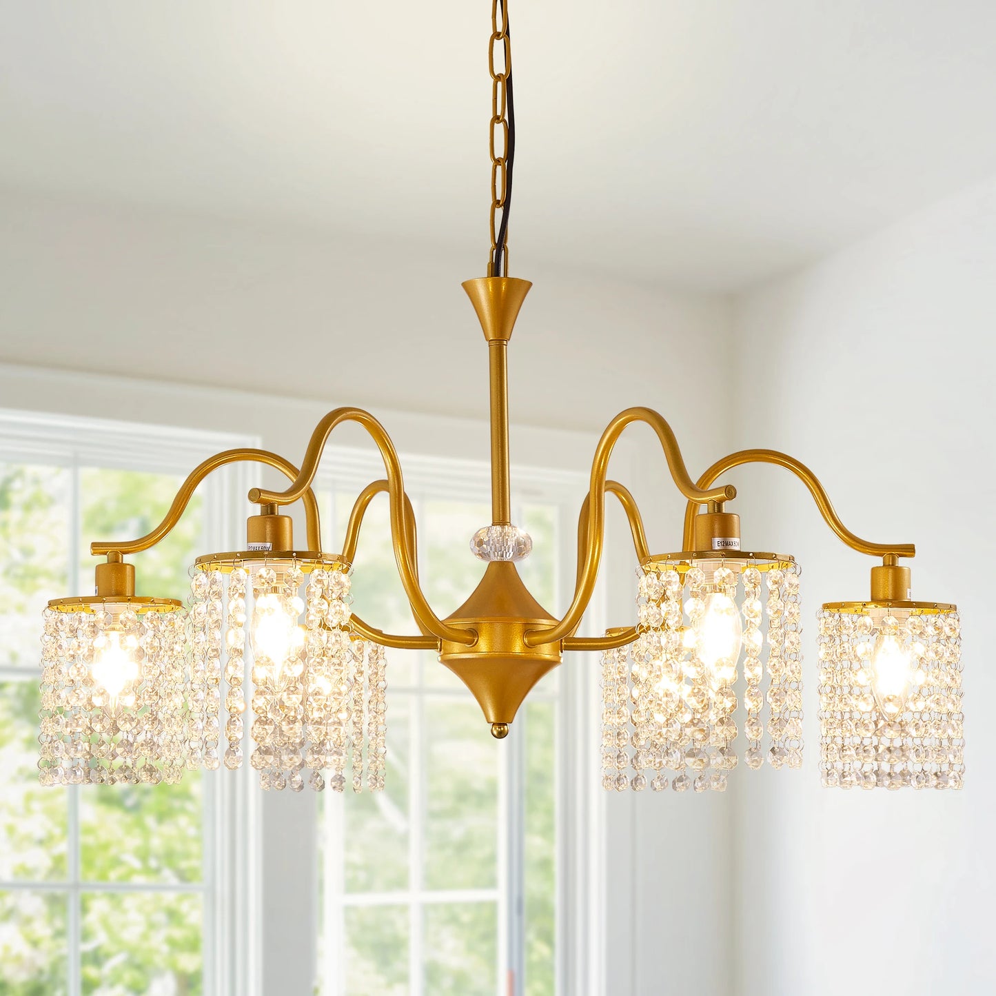 Long K9 Crystal Ceiling Chandelier For Kitchen Table Living Dining Room Bedroom Gold Crystal Branch Hanging Chandelier Lights