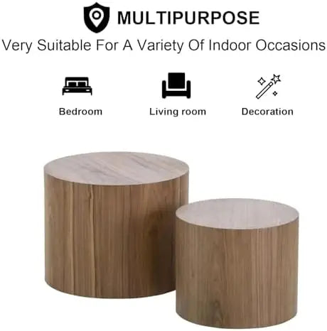 Nesting Walnut Coffee Tables Set of Two