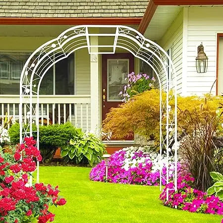 XMSJ Outdoor Metal Garden Arch Climbing Plant Support