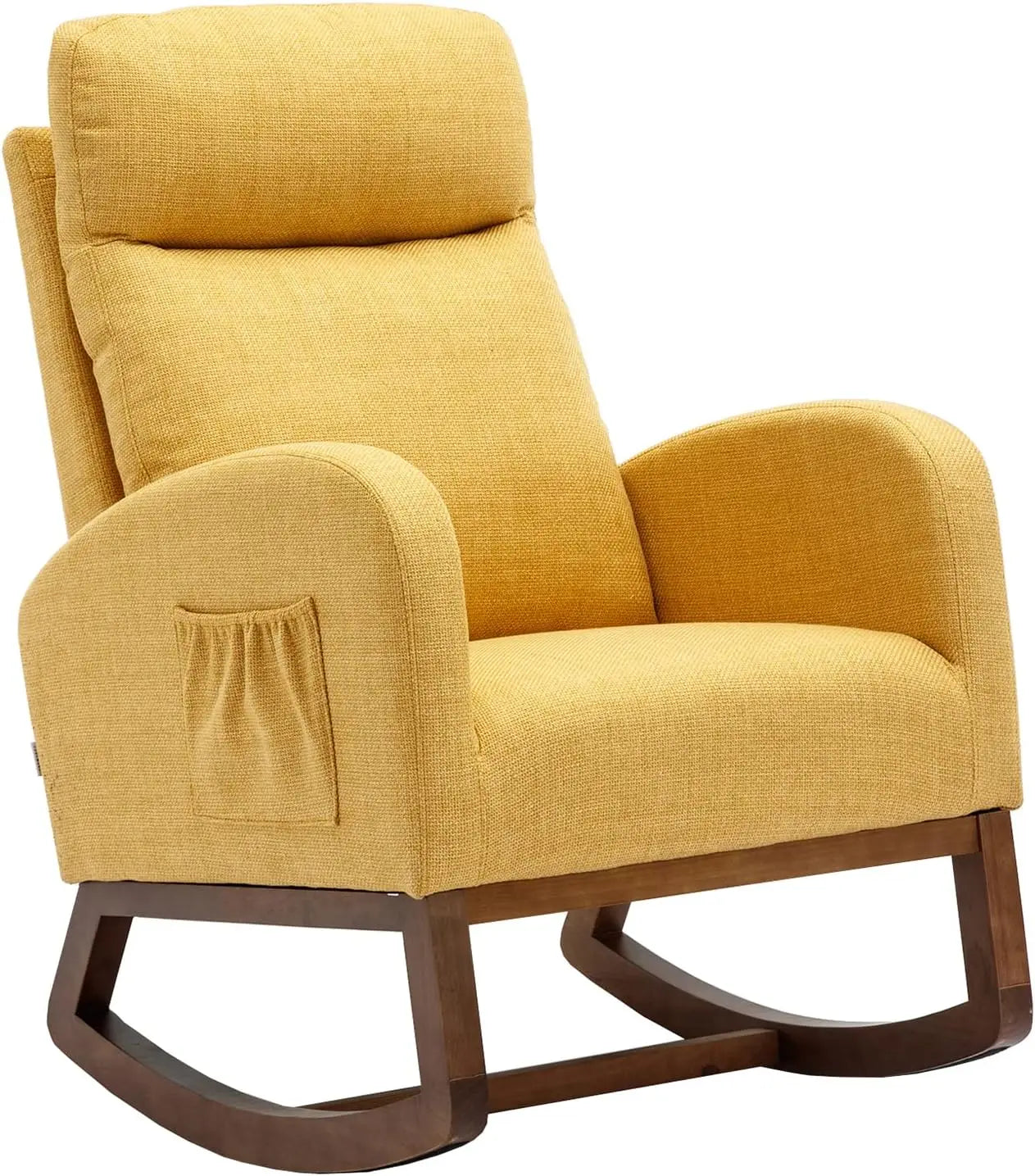 RBXC Nursery Rocking Chair Upholstered Glider With High Backrest