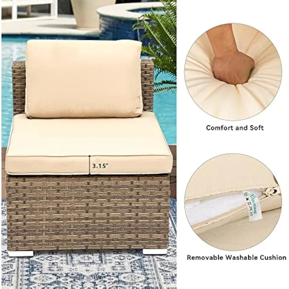 Filling Outdoor Wicker Daybed Set With Canopy And Cushions