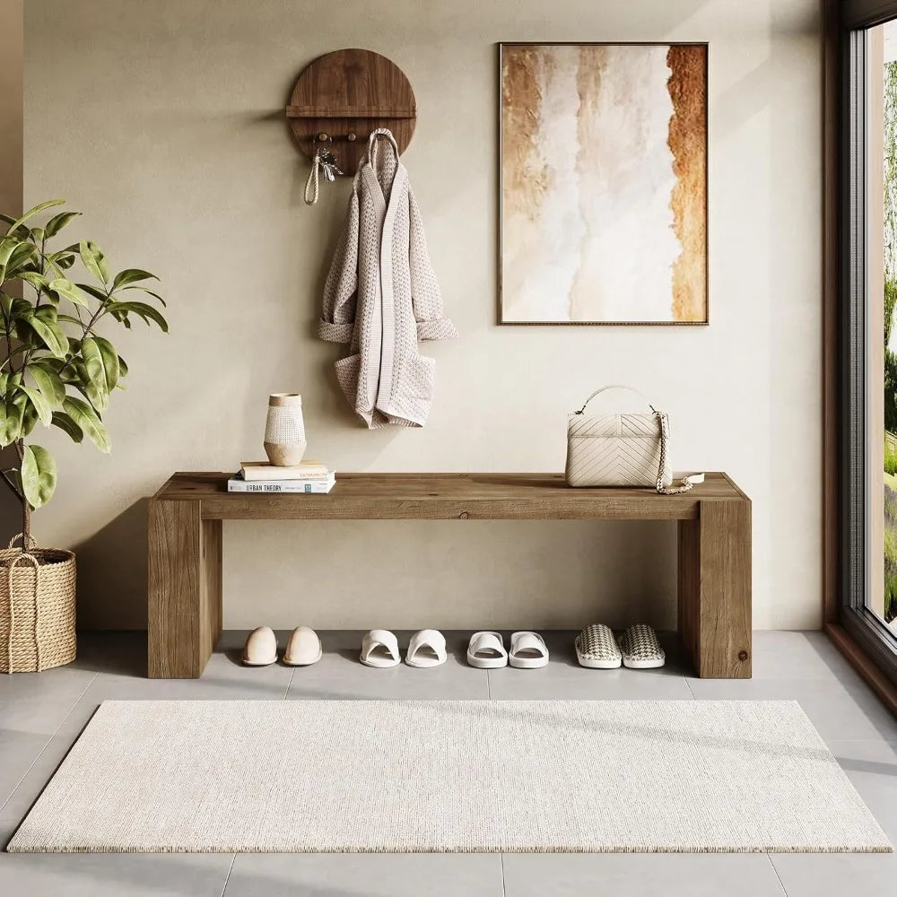 Farmhouse Solid Wood Entryway Bench TV Stand Frame