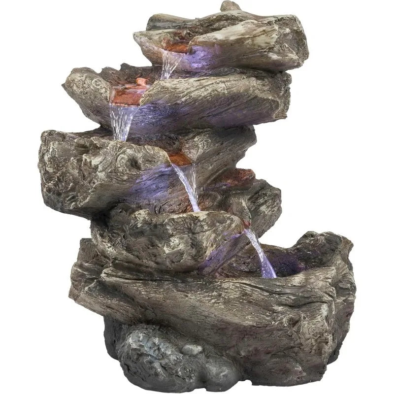 WIN1087 Indoor Outdoor Floor Waterfall Fountain With LED Lights