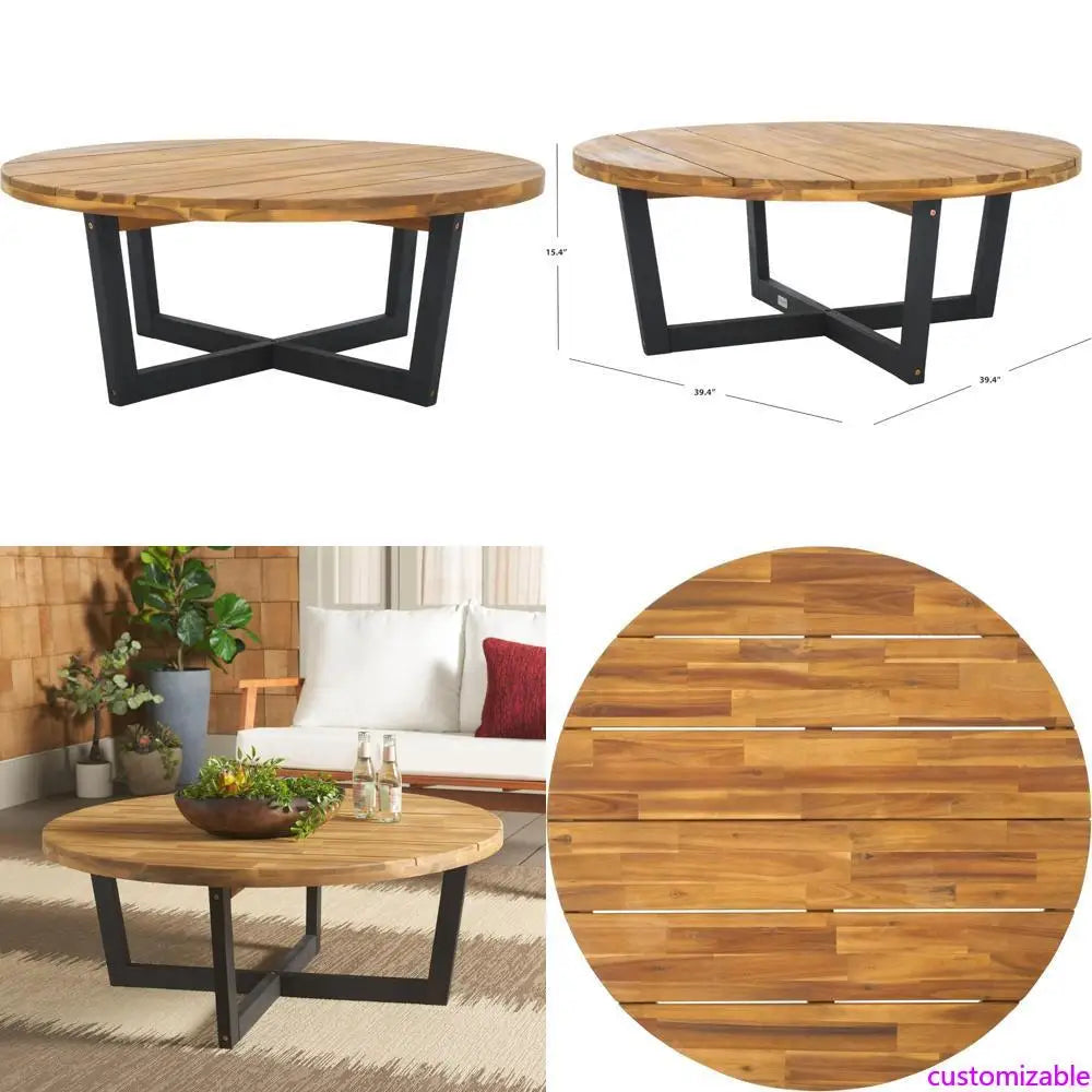 Outdoor Leo Collection Round Four Leg Coffee Table
