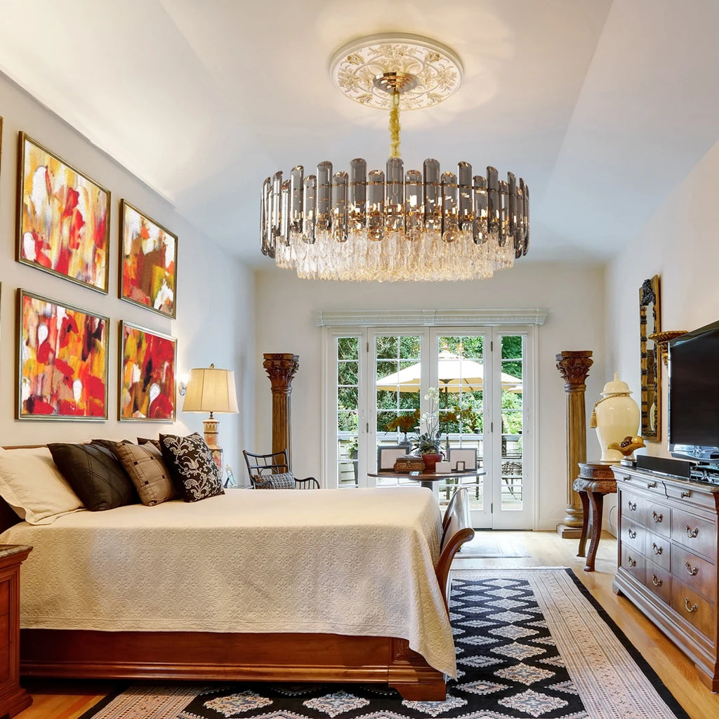 Vrygle Crystal Chandelier Modern Ceiling Lamp 3 Lights