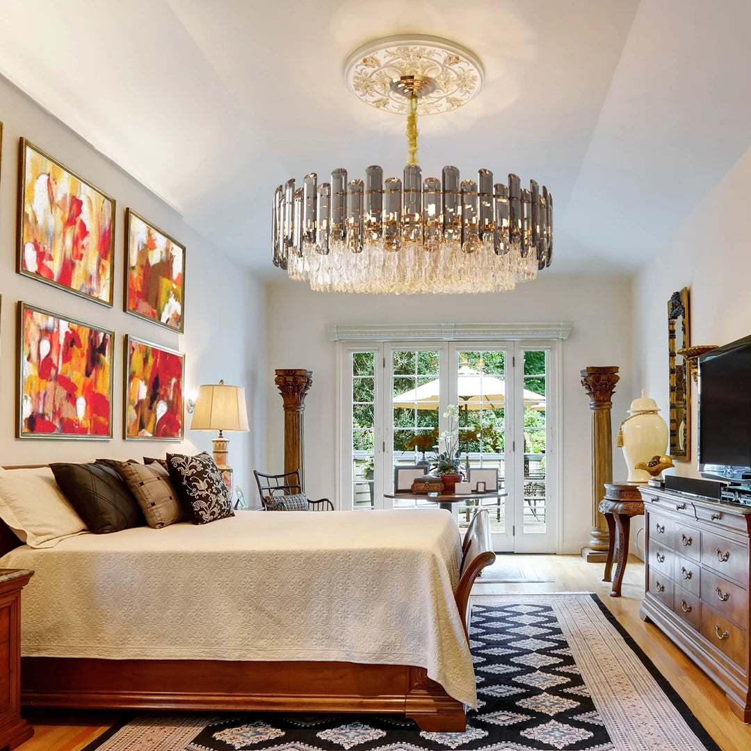 Vrygle Crystal Chandelier Modern Ceiling Lamp 3 Lights