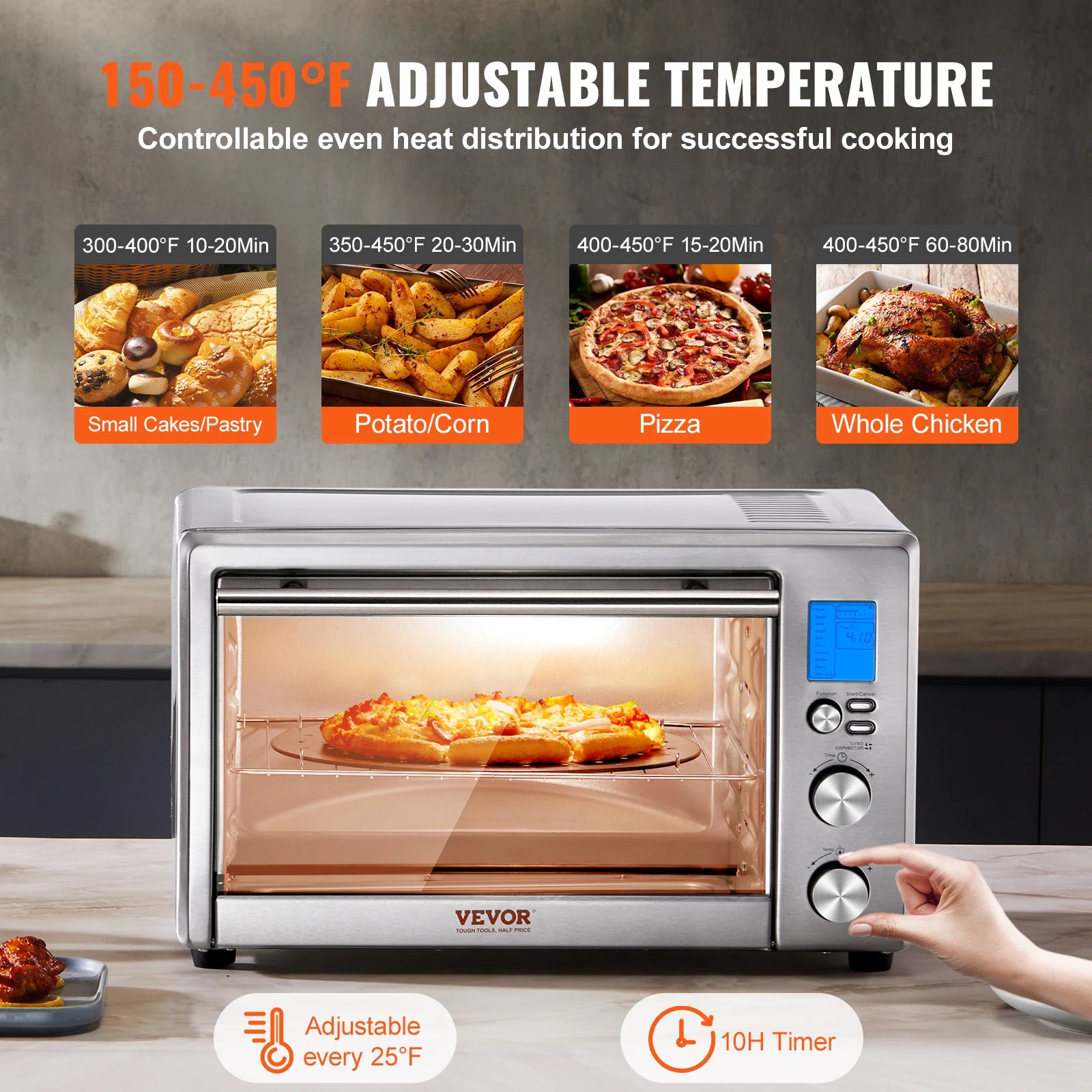 VEVOR 10-in-1 Convection Oven Multifunction Countertop Oven