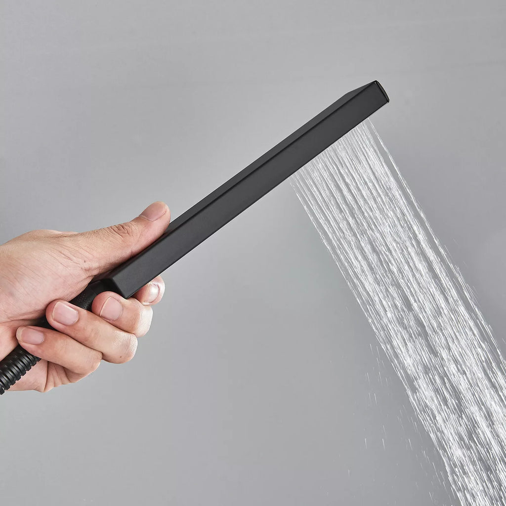 MYQualife Wall Mount Shower Faucet Rainfall Mixer Tap With Sprayer