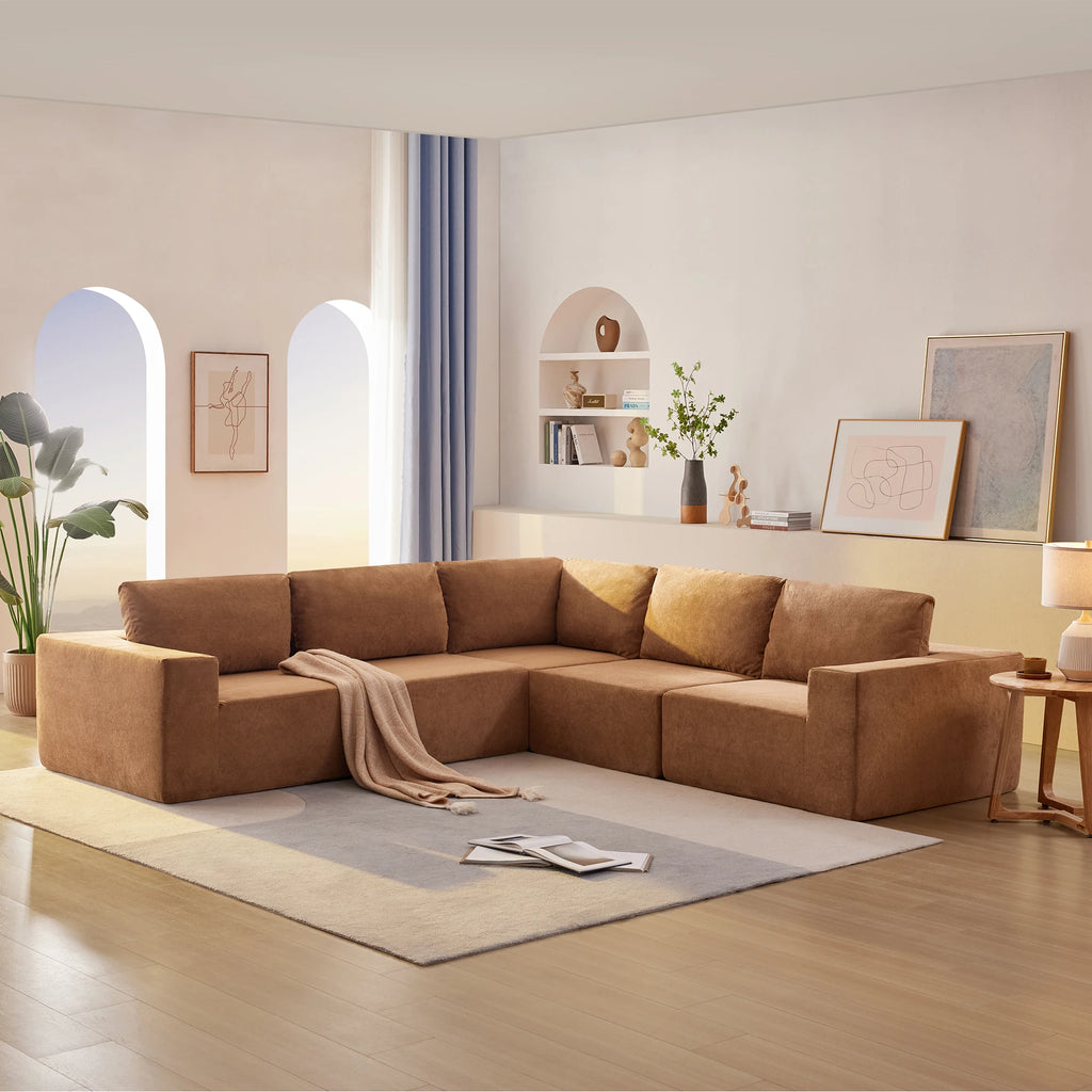 Modular Sectional Sofa with Wide Seat,No Assembly Required,Free Combination,L Shaped Couch Set