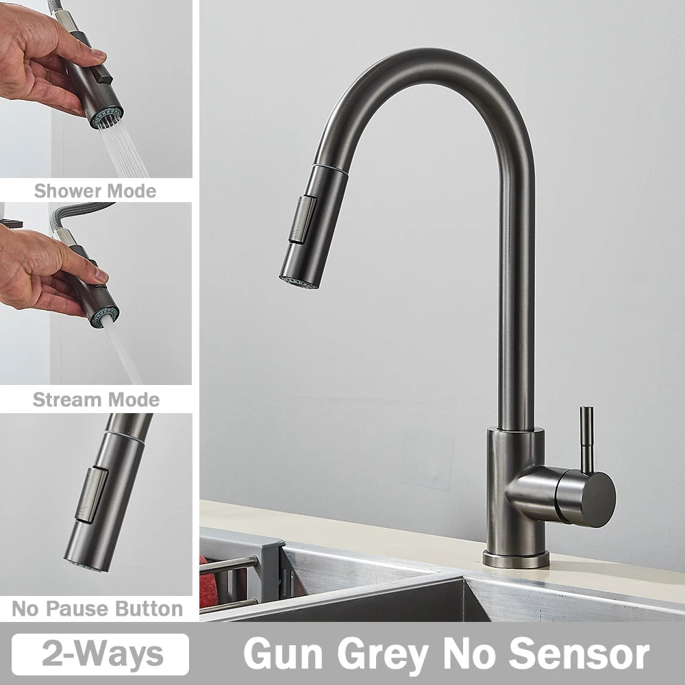 Rozin Smart Touch Kitchen Faucet With Pull-Out Sensor 360 Rotation