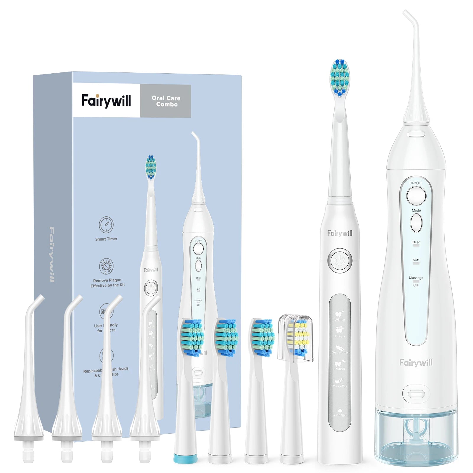 Fairywill Water Flosser And Electric Toothbrush Portable