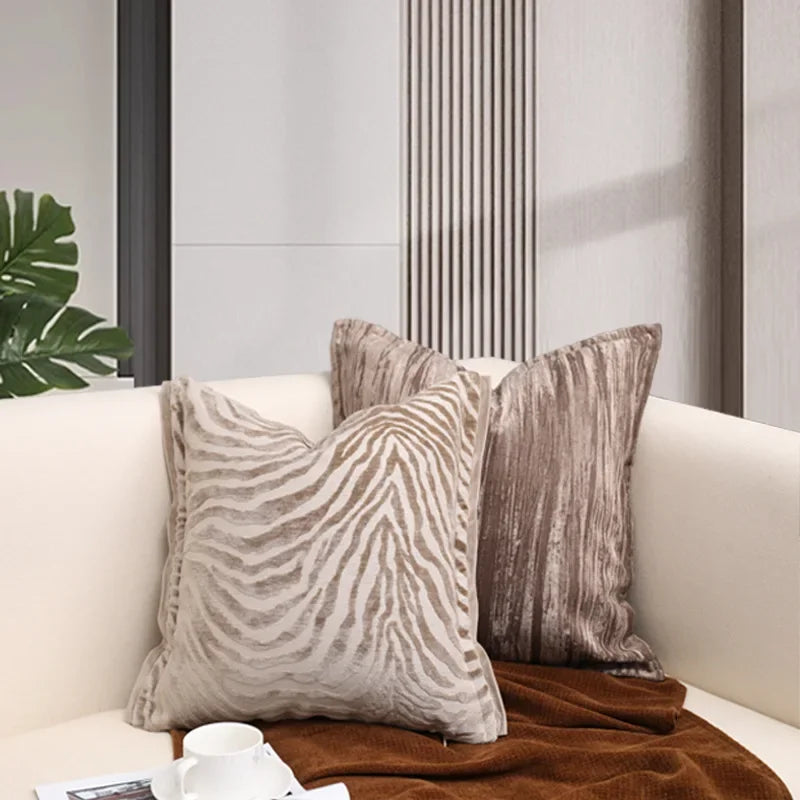 Nordic Style Zebra Print Cushion Cover  Living Room Sofa Pillowcase  Suitable for Home and Hotel Decoration 45x45cm