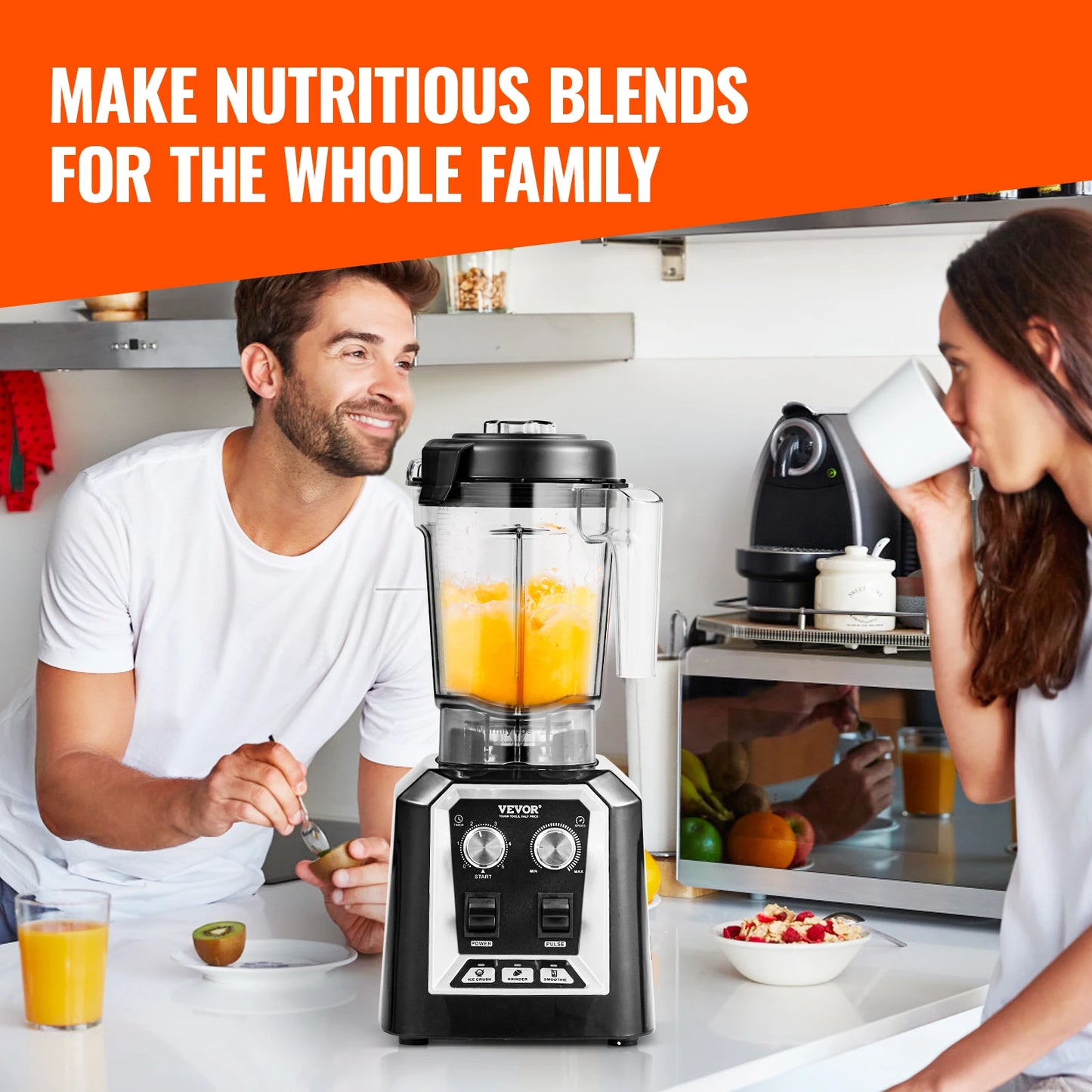 SucceBuy Professional Countertop Blender And Food Processor For Smoothies