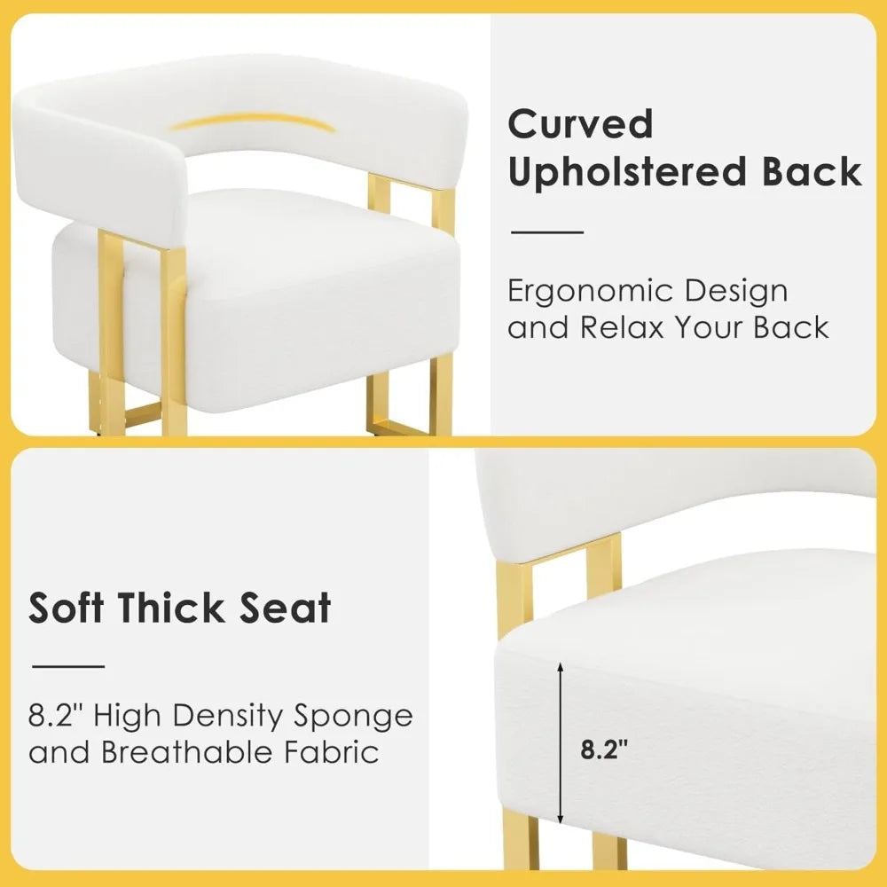 Boucle Barrel Accent Chairs Set Of 2 For Living Room