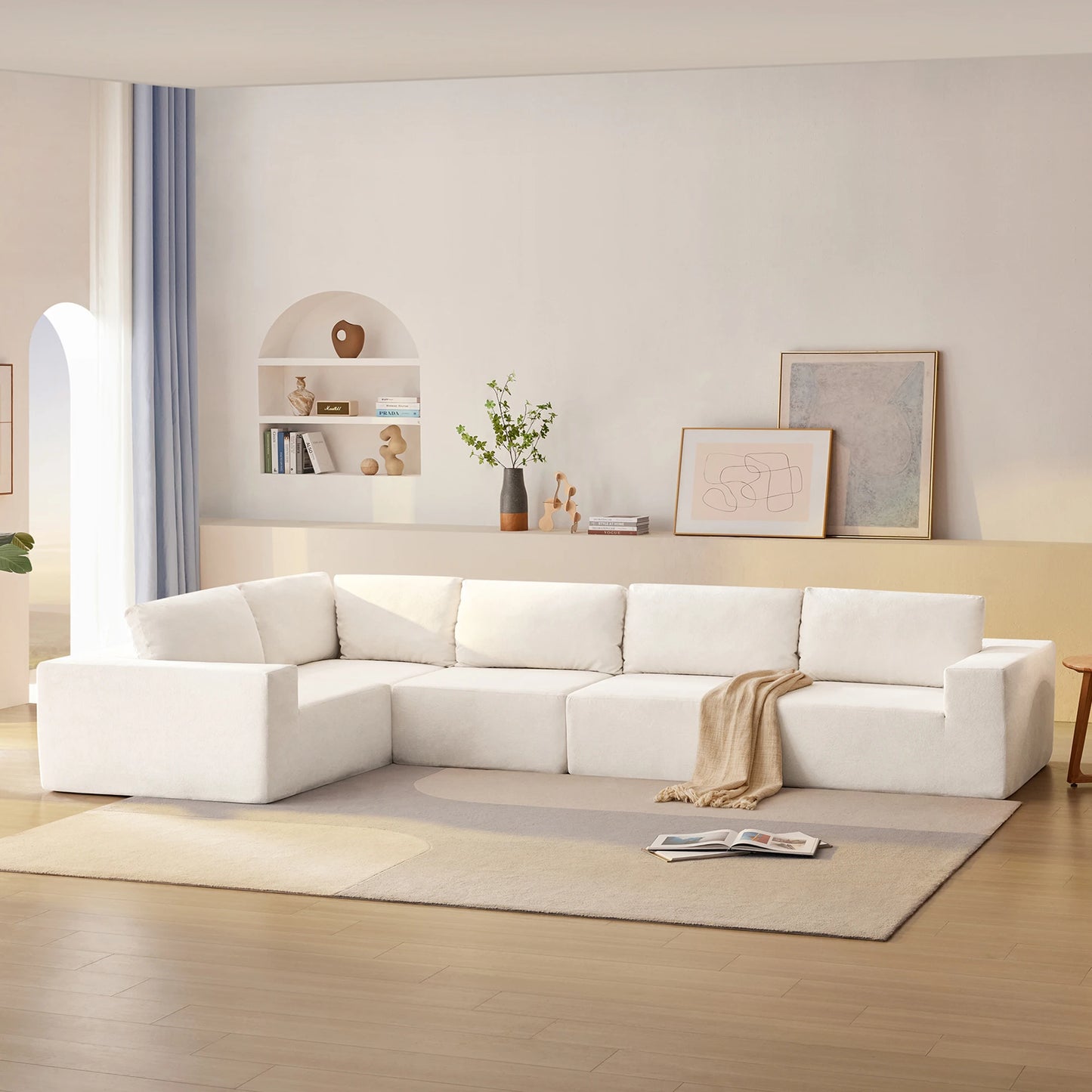 Modular Sectional Sofa with Wide Seat,No Assembly Required,Free Combination,L Shaped Couch Set