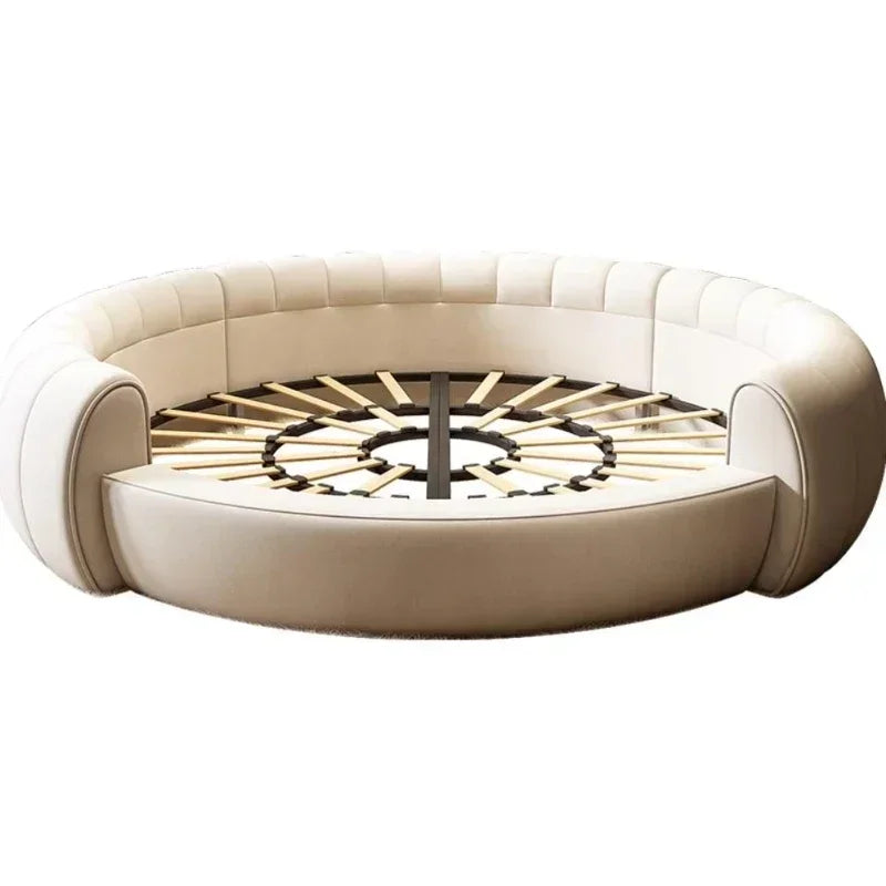 Italian Light Luxury Round Bed For Bedroom Wedding Letto Matrimoniale