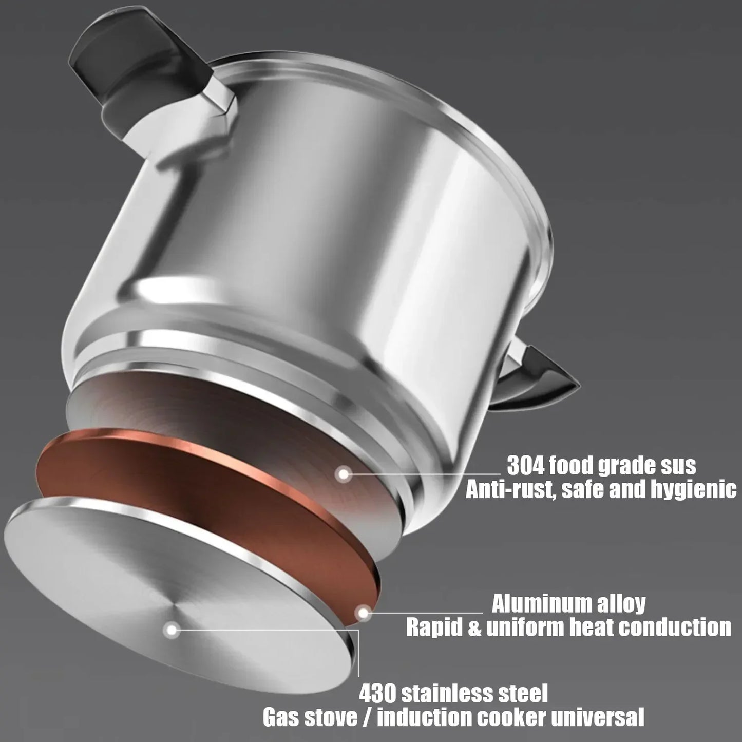 Stainless Steel Pressure Cooker Explosion Proof Kitchen