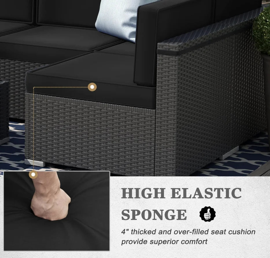 General Use 8 Piece Patio Set 44 Inch Propane Fire Pit