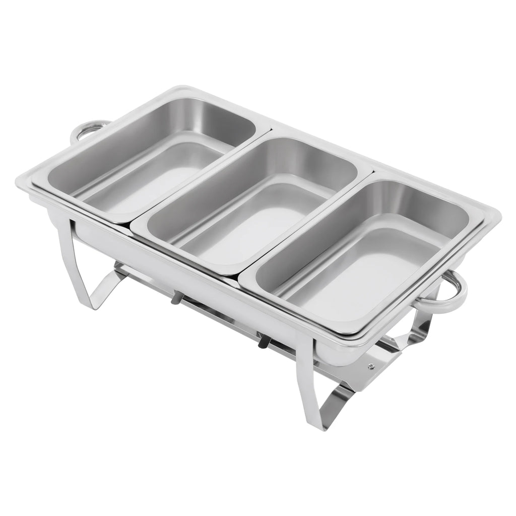 Dinnerware Chafing Dish Buffet Set Threegrid Stainless Steel Chafer Warmer