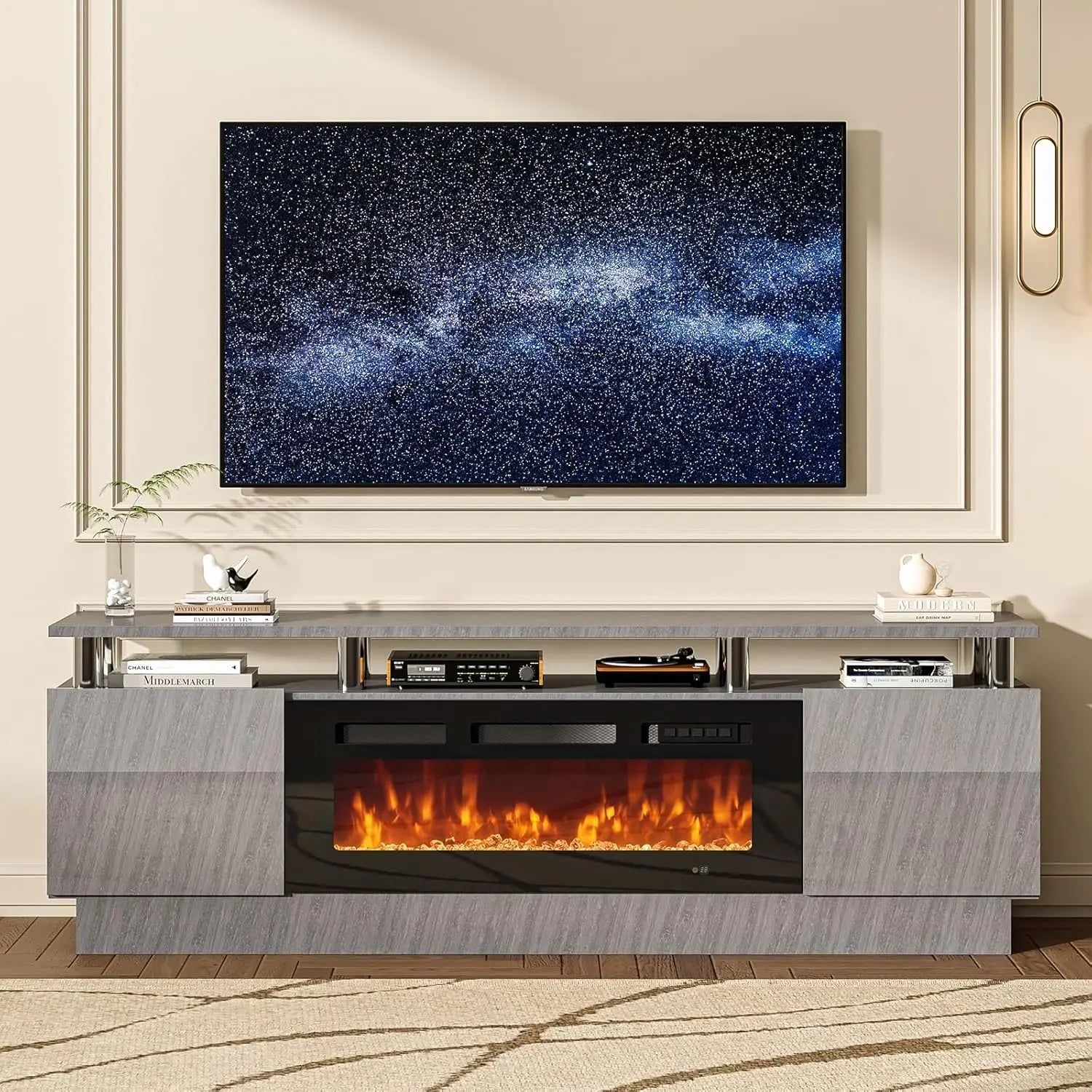 ZHUXIANG Modern TV Stand Media Console With Drawers