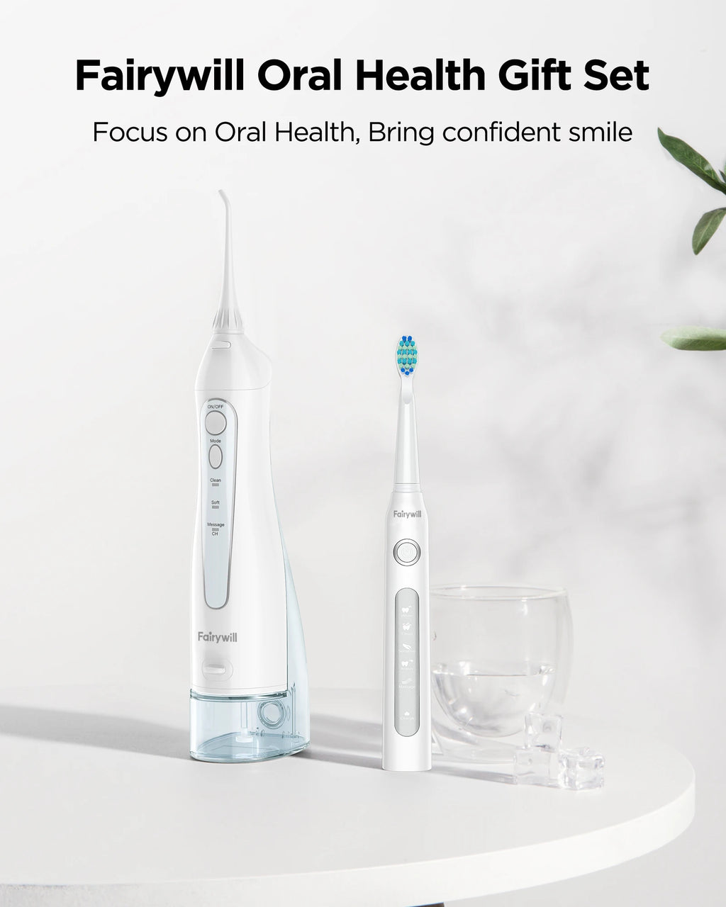 Fairywill Water Flosser And Electric Toothbrush Portable