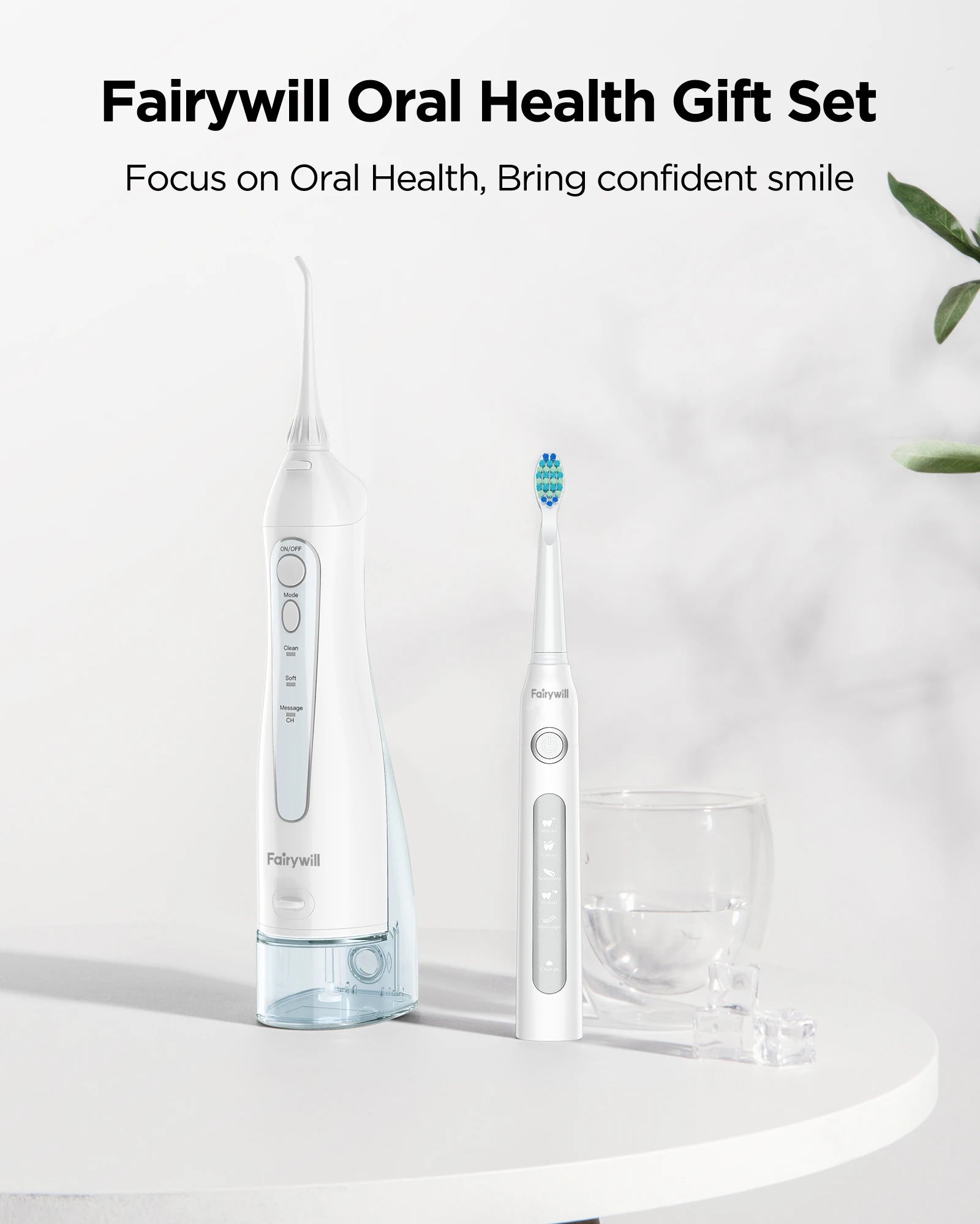 Fairywill Water Flosser And Electric Toothbrush Portable