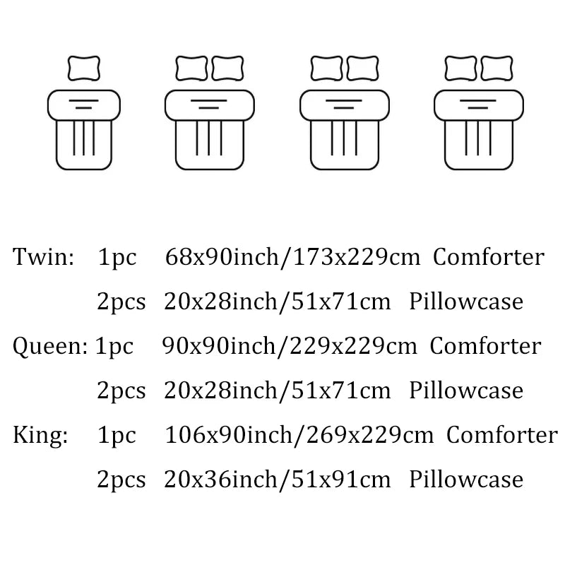 Reversible Silky Satin Bedding Set 3-Piece All Season