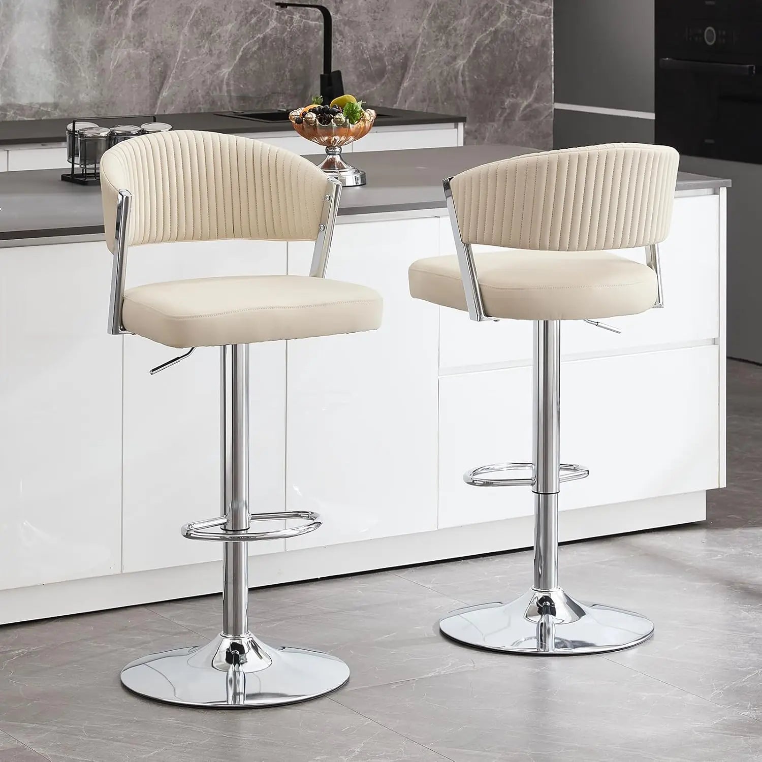 Tongyue Adjustable Swivel Counter Height Bar Stools Set Of 2