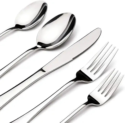 60 Piece Stainless Steel Flatware Set for 12 With Steak Knife Fork Spoon