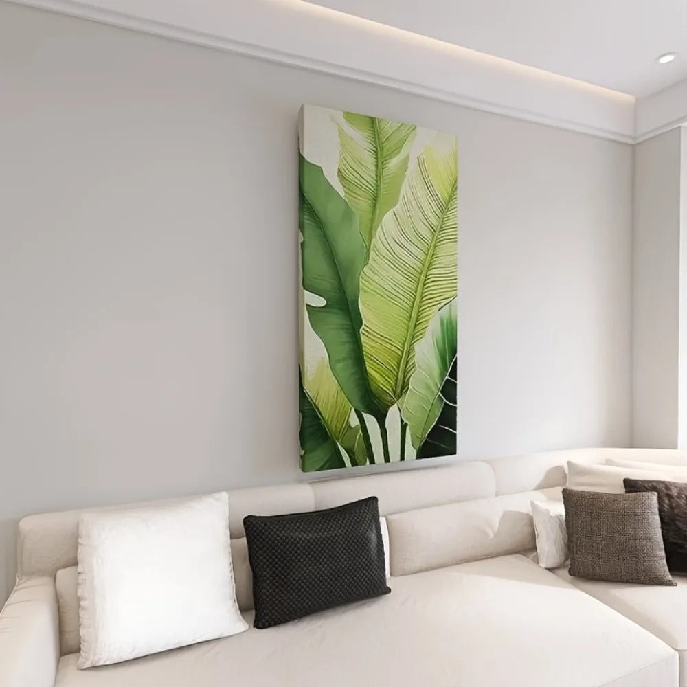 Modern Abstract Leaf Canvas Wall Art For Living Room Decor