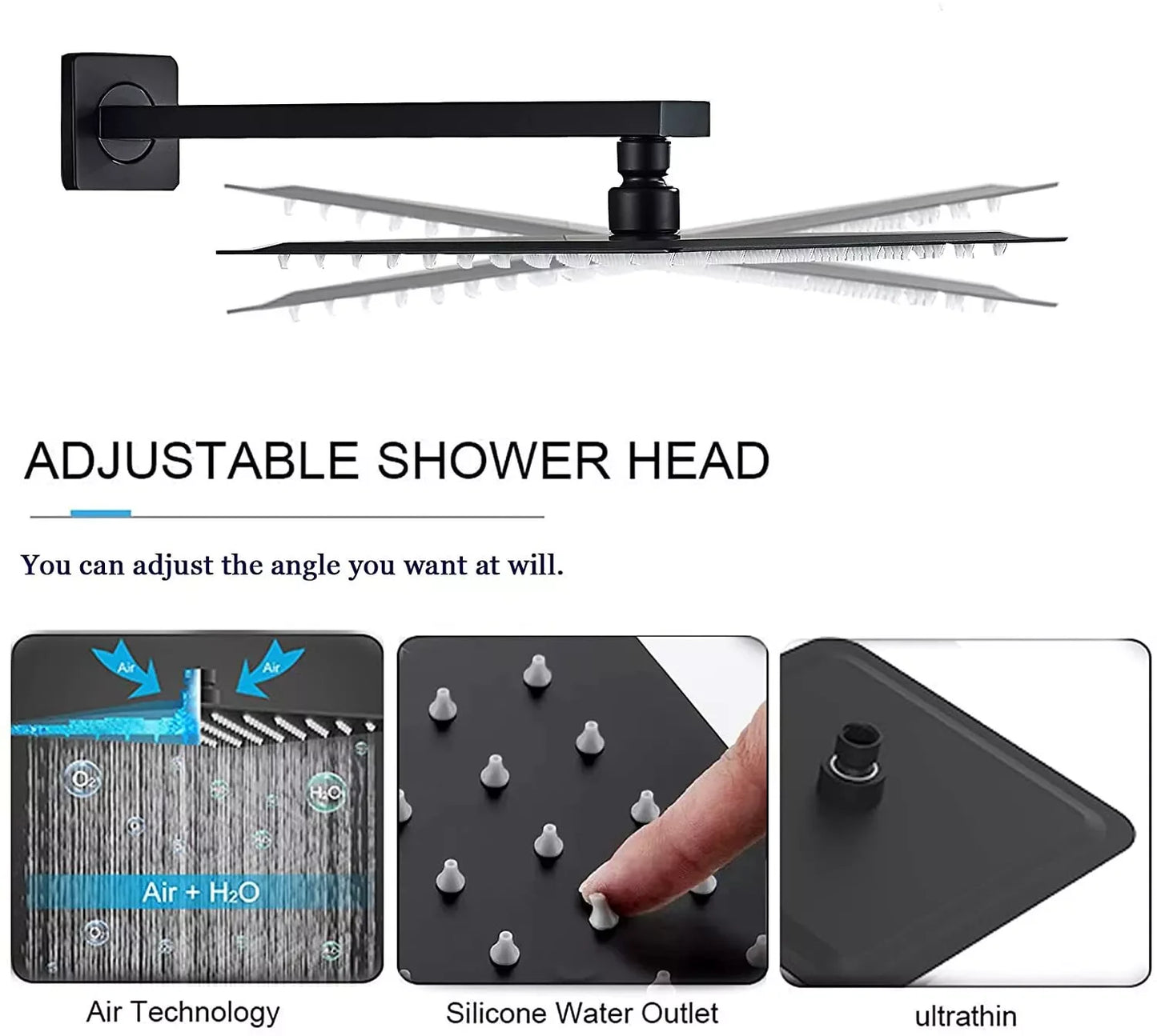 MYQualife Wall Mount Shower Faucet Rainfall Mixer Tap With Sprayer