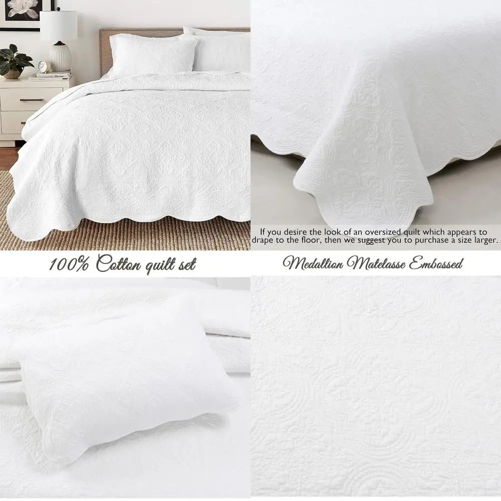 Blantyre 100 Percent Cotton Victorian Medallion Quilt Set