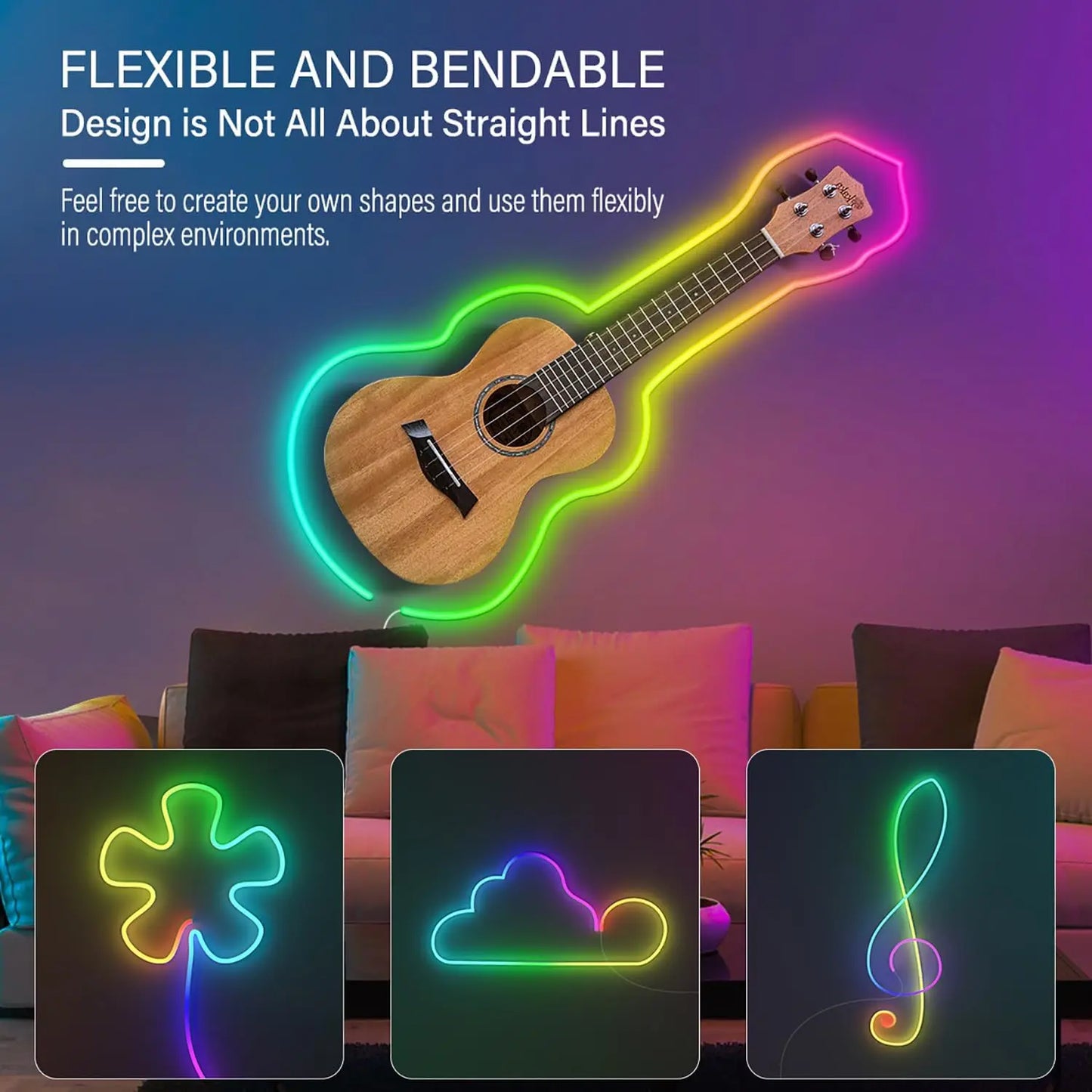 Mexllex Neon WiFi RGB LED Strip Lights Outdoor Waterproof