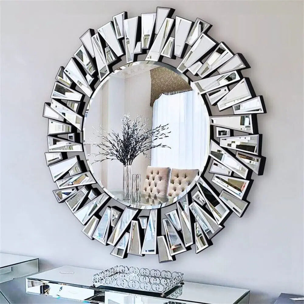 Borwart Round Wall Mirror With Beveled Frame Venetian Style