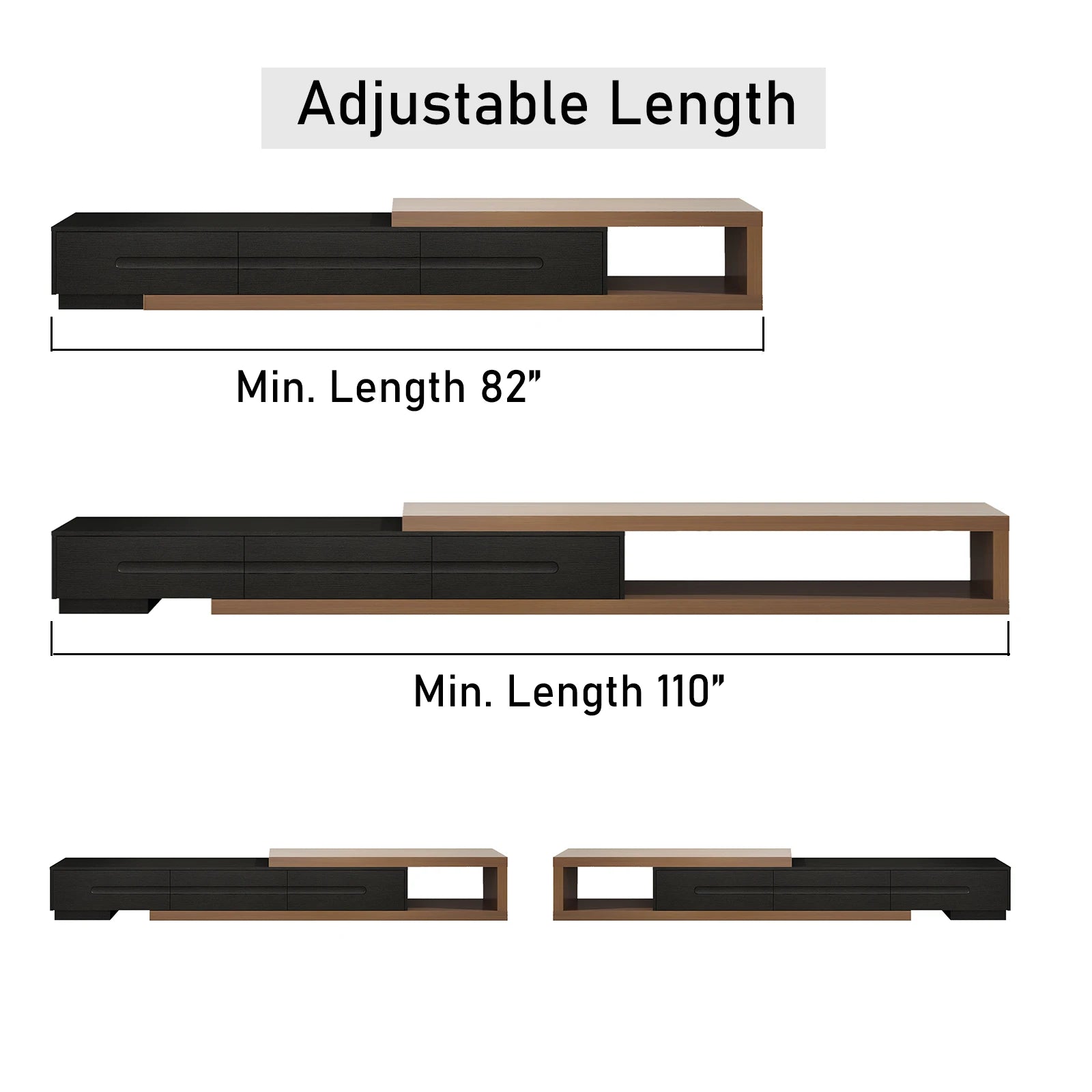 QiaoShiRen Extendable TV Stand With Storage And Drawers