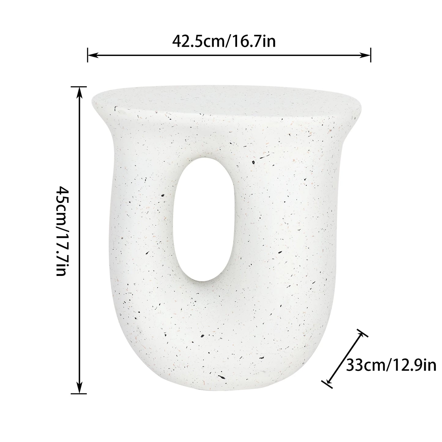 U Shaped Geometric Side End Table Coffee Table Nightstand Accent