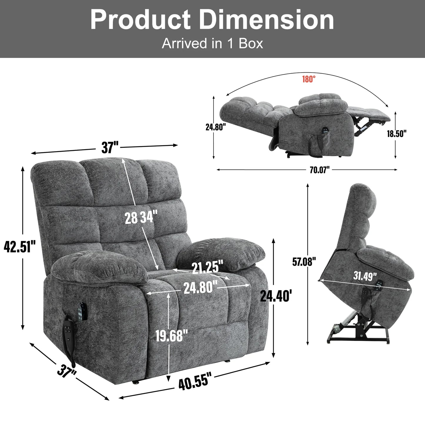 Redlife Power Lift Recliner Chair With Heat And Massage